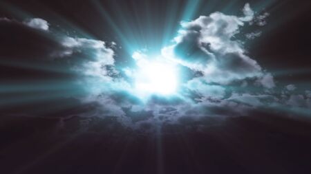 full moon at night cloud sky, 3d render illustrationの写真素材