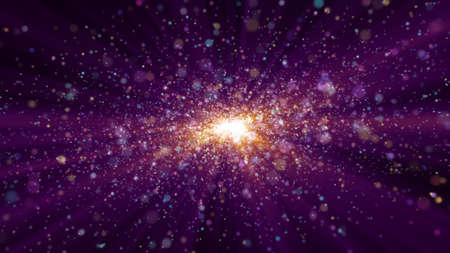 galaxy in space light particle. 3d illustrationの写真素材