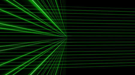 3d green line laser background, 3d illustration render