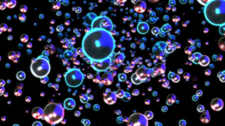 bubbles liquid 3d illustration render, abstract background