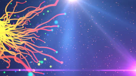 Futuristic living organism in space, 3d render illustration