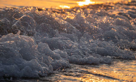 wave splash sea beach macro, close up