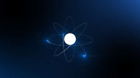 atom abstract light model, 3d illustration render