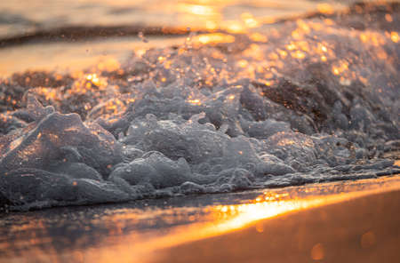 wave splash sea beach macro, close upの写真素材