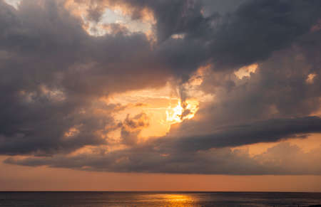 Sunrise over the sea and beautiful cloudscape