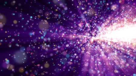 galaxy in space light particle. 3d illustrationの写真素材