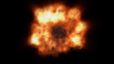 fire flame explosion in space, abstract illustration