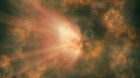 fire flame explosion in space, abstract illustration