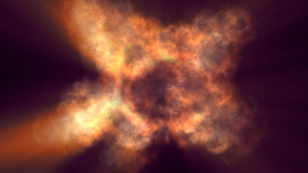 fire flame explosion in space, abstract illustration