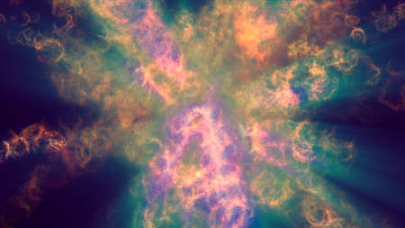 fire flame explosion in space, abstract illustration