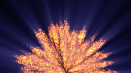 fire flame ball explosion in space, abstract illustration