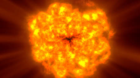 fire flame ball explosion in space, abstract illustration