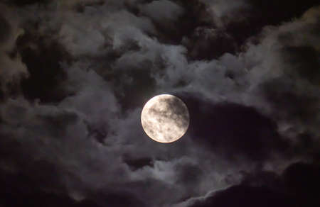 full moon in the sky with clouds landscape