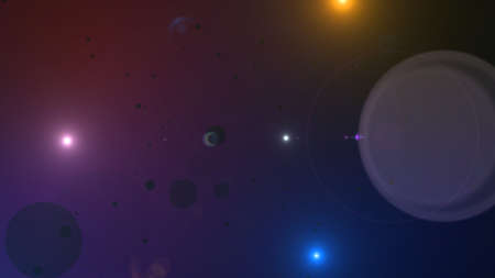 abstract space planets light stars illustration