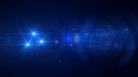 blue light lens in space illustration render