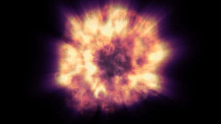 fire flame explosion in space, abstract illustrationの写真素材