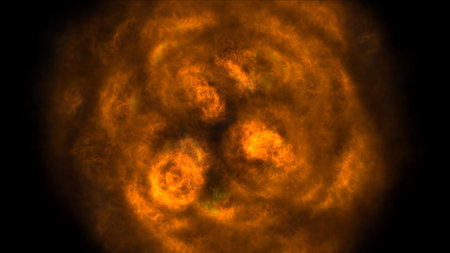 fire flame ball explosion in space, abstract illustration