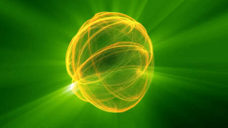 fire ball ray light illustration renderの写真素材