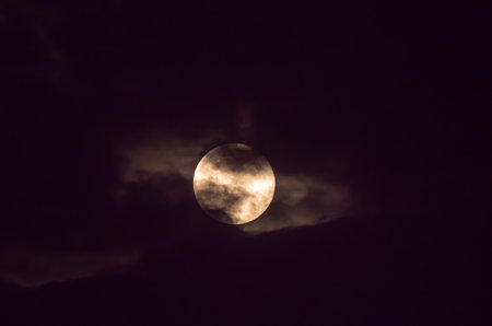 full moon in the sky with clouds landscape