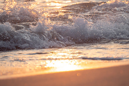 wave splash sea beach macro, close upの写真素材