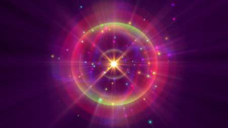 atom light ray glow abstract, 3d render illustrationの写真素材
