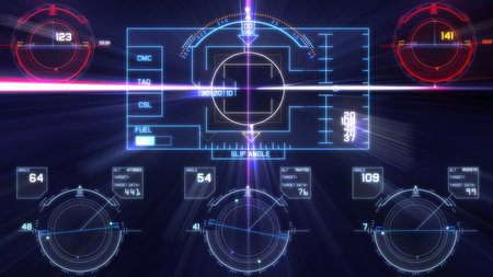 flight control panel instrument navigation light illustrationの写真素材