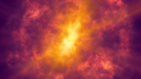 fire flame explosion in space, abstract illustrationの写真素材
