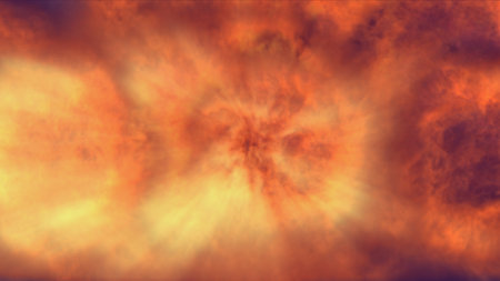 fire flame explosion in space, abstract illustrationの写真素材