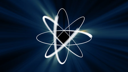 atom abstract light model, 3d illustration renderの写真素材