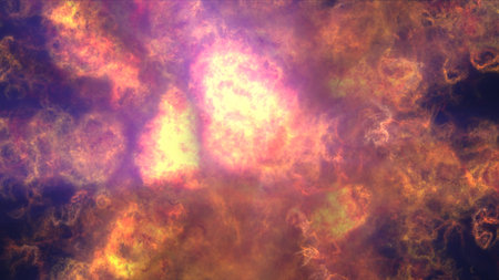 fire flame explosion in space, abstract illustrationの写真素材