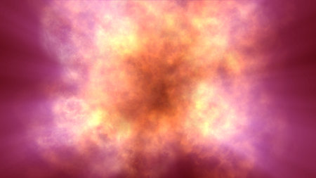 fire flame explosion in space, abstract illustrationの写真素材