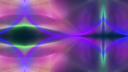 background neon line wave 3d rendering illustrationの写真素材