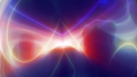 background neon line wave 3d rendering illustrationの写真素材