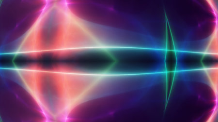 background neon line wave 3d rendering illustrationの写真素材