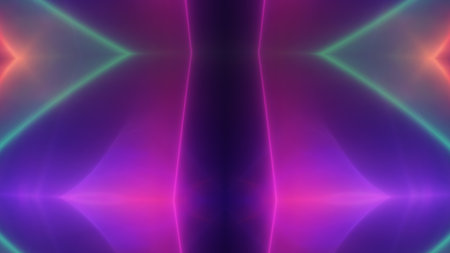 background neon line wave 3d rendering illustrationの写真素材