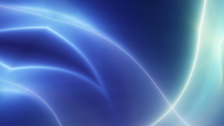 background neon line wave 3d rendering illustrationの写真素材