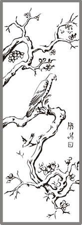 Drawing for sandblasting mirrors 1-69のイラスト素材