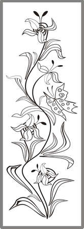 Flowers and butterflyのイラスト素材