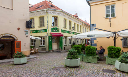 Vilnius, LITHUANIA-AUGUST 21, 2017: Old Town view to west in summer afternoon, Vilnius, Lithuania, Europeのeditorial素材