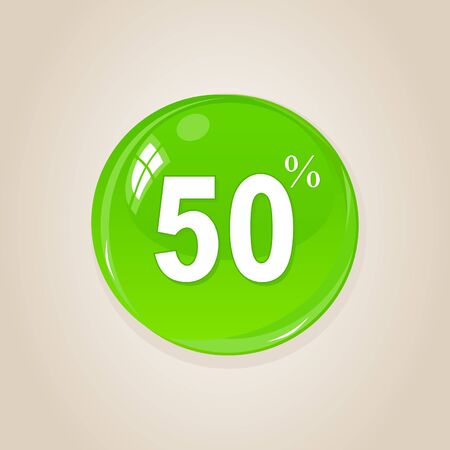 The green button at a discount. An illustrationのイラスト素材