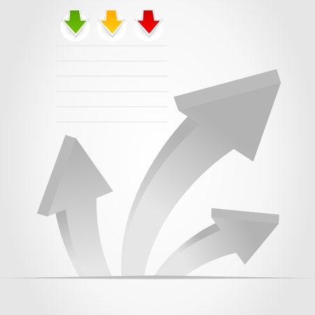 Three grey arrows from a cut. A vector illustrationのイラスト素材