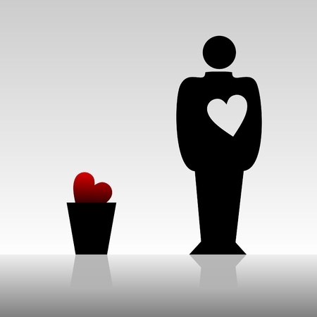 The person has thrown out heart in dust  A vector illustrationのイラスト素材