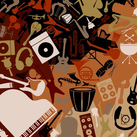 Background from musical instruments  A vector illustrationのイラスト素材