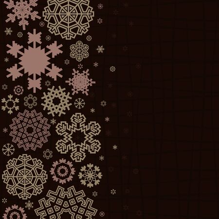 Brown background from snowflakes  A vector illustrationのイラスト素材