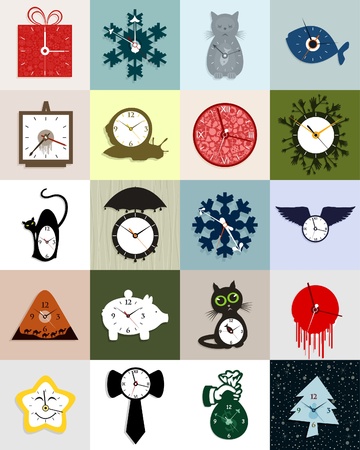 Set of interesting hours. A vector illustrationのイラスト素材