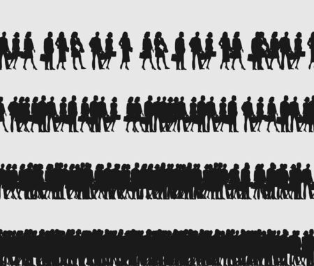 Turn of people going to office. A vector illustrationのイラスト素材
