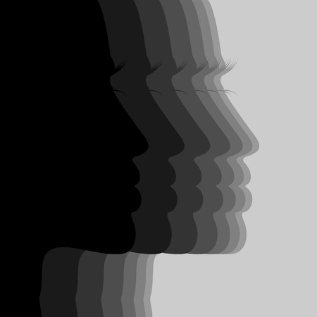 Silhouette the person of the girl  A vector illustrationのイラスト素材