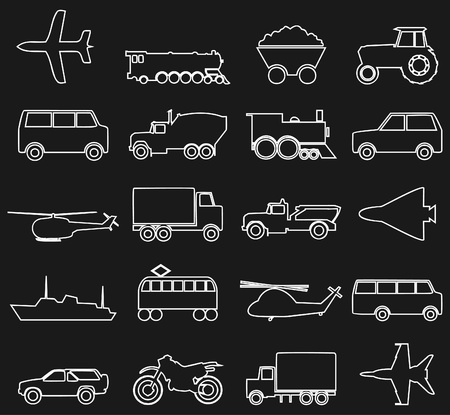 Collection of icons of transport  A vector illustrationのイラスト素材