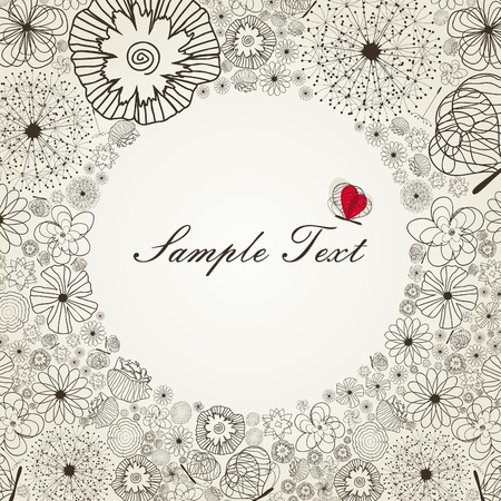 Framework for the text from a flowers  A vector illustrationのイラスト素材