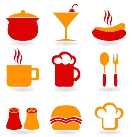 Set of icons on a theme food  A vector illustrationのイラスト素材